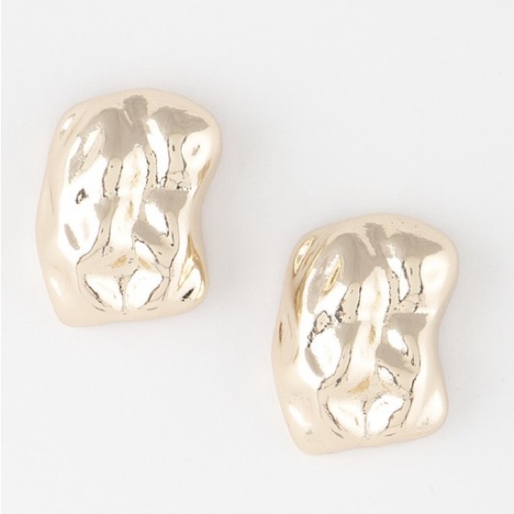 Textured Statement Earrings - Gold (5032)